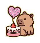 Autocollant Capybara – Gâteau cœur