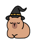 Autocollant Capybara – Chapeau sorcière