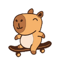 Autocollant Capybara – Skateboard
