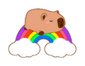 Autocollant Capybara – Arc-en-ciel