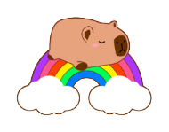 Autocollant Capybara – Arc-en-ciel