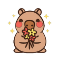Autocollant Capybara – Bouquet
