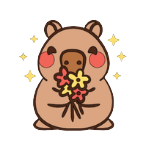 Autocollant Capybara – Bouquet