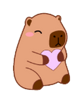 Autocollant Capybara – Cœur