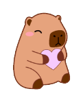 Autocollant Capybara – Cœur