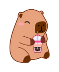 Autocollant Capybara – Bubble Tea