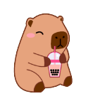 Autocollant Capybara – Bubble Tea