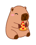 Autocollant Capybara – Pizza