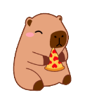 Autocollant Capybara – Pizza