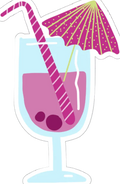 Autocollant Été – Cocktail rose