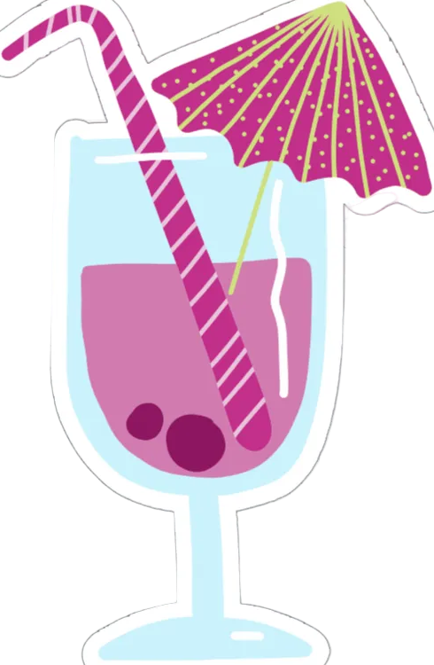 Autocollant Été – Cocktail rose
