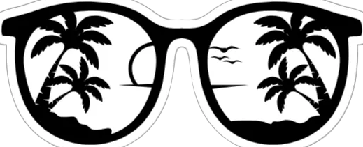 Autocollant Été – Lunettes noir & blanc
