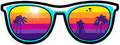 Autocollant Été – Lunettes rétro coucher de soleil