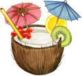 Autocollant Été – Noix de coco