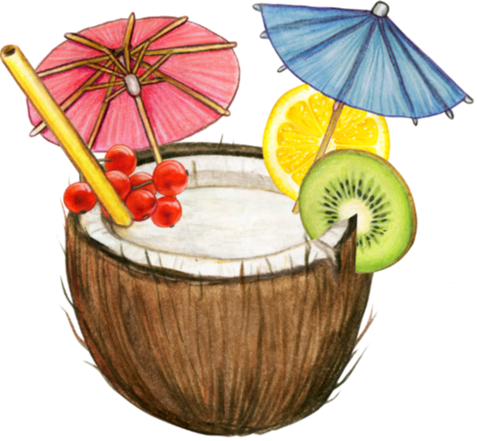 Autocollant Été – Noix de coco