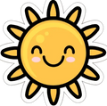 Autocollant Été – Soleil kawaii