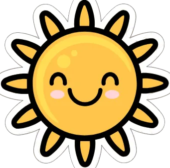 Autocollant Été – Soleil kawaii
