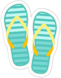Autocollant Été – Tongs turquoise