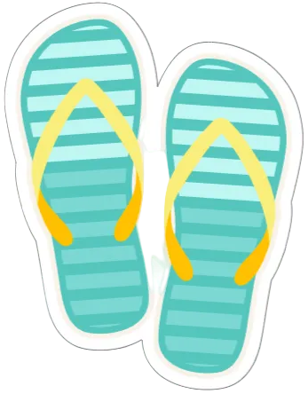 Autocollant Été – Tongs turquoise