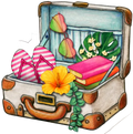 Autocollant Été – Valise de voyage