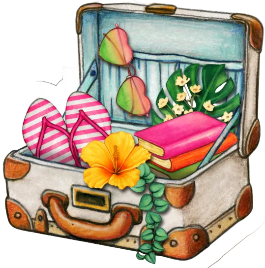 Autocollant Été – Valise de voyage