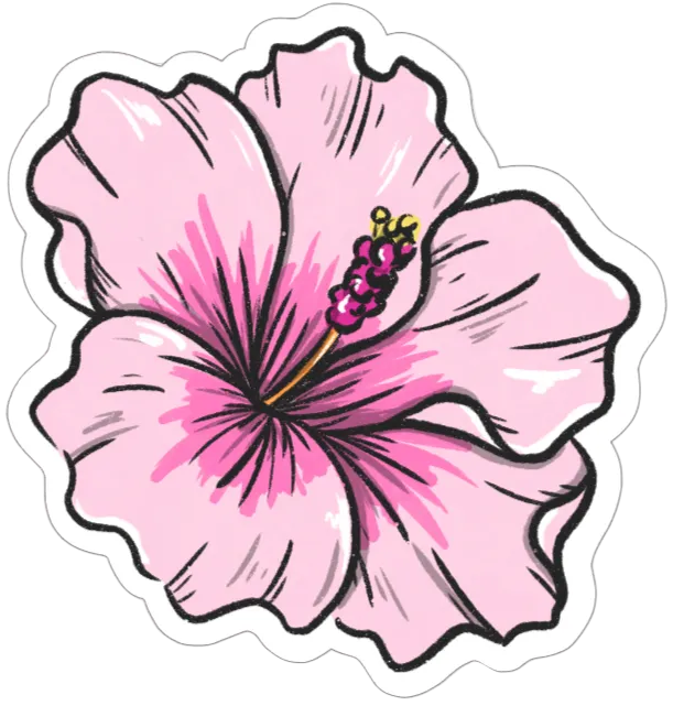 Autocollant Été – Hibiscus