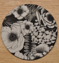 Dessous de verre Fleurs noir & blanc – Lot de 4