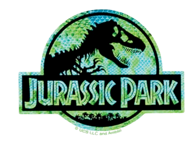 Autocollant Dinosaure – Logo Jurassic Park vert