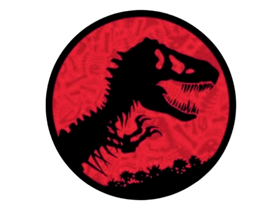 Autocollant Dinosaure – T-Rex fond rouge