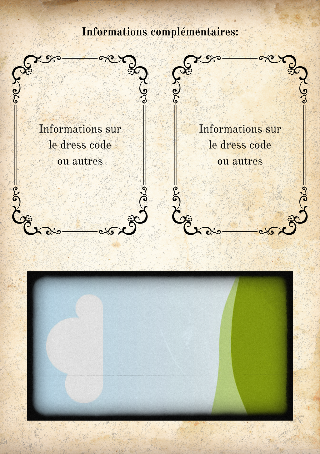 Invitation mariage style vintage plastifiée – Format A5