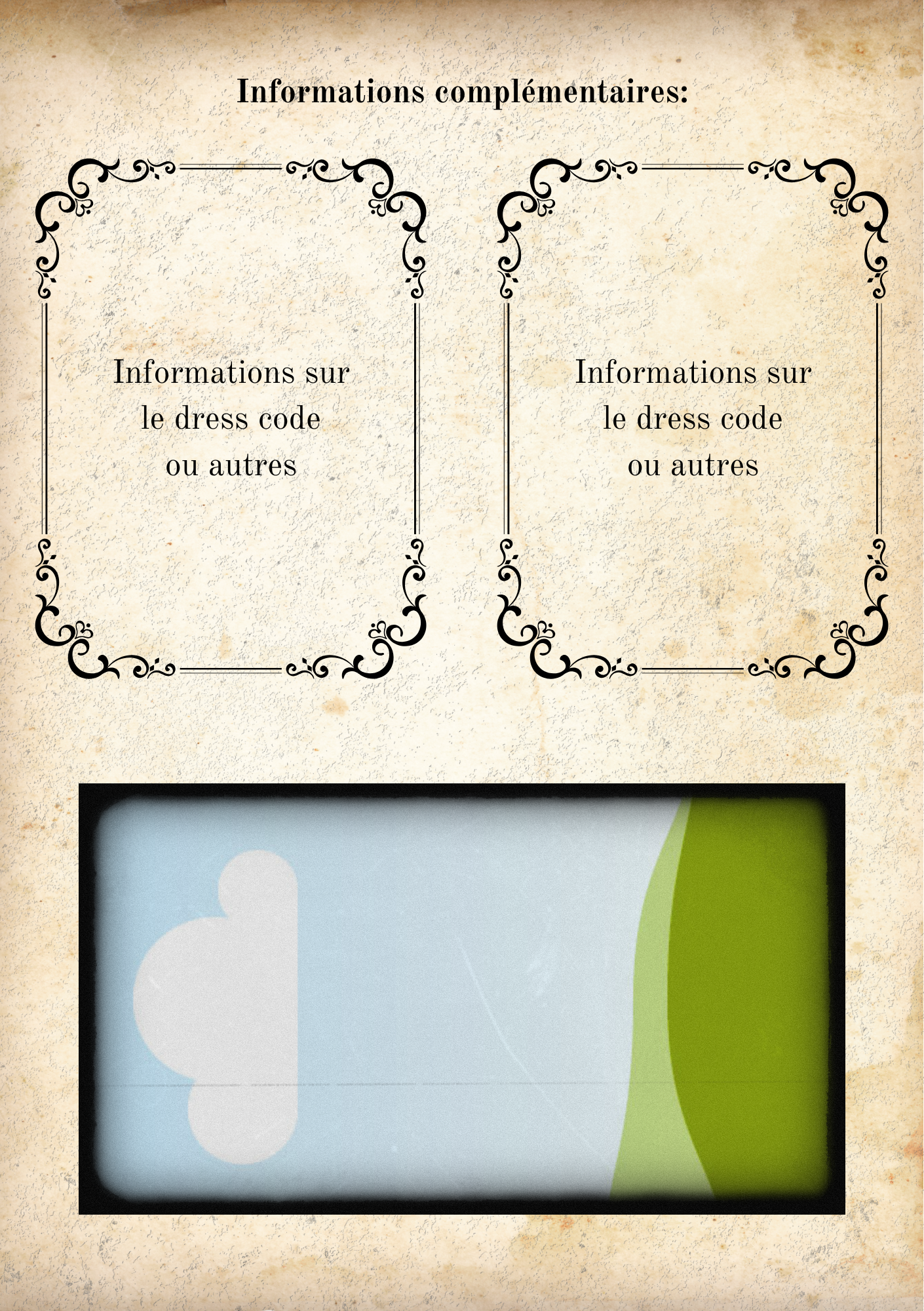 Invitation mariage style vintage plastifiée – Format A5