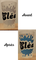 Gobelet magique prénom – Blanc → Bleu (lot de 4)