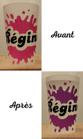 Gobelet magique prénom – Rose → Violet (lot de 4)