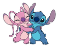 Autocollant Stitch – Stitch & Angel câlin