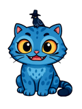 Autocollant Kpop – Chat bleu & oiseaux
