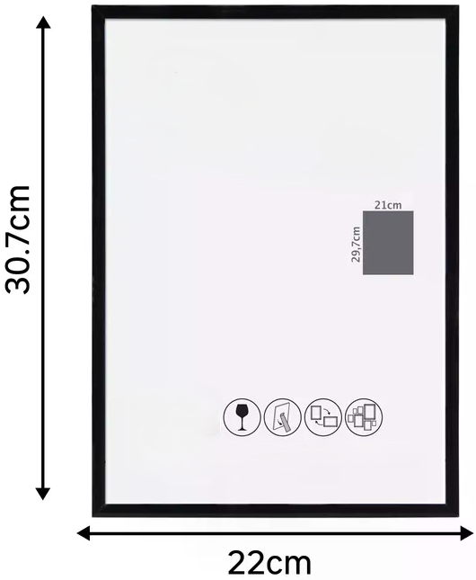 Cadre PVC LILA personnalisable – Superposition papier coloré / adhésif (21x29,7)