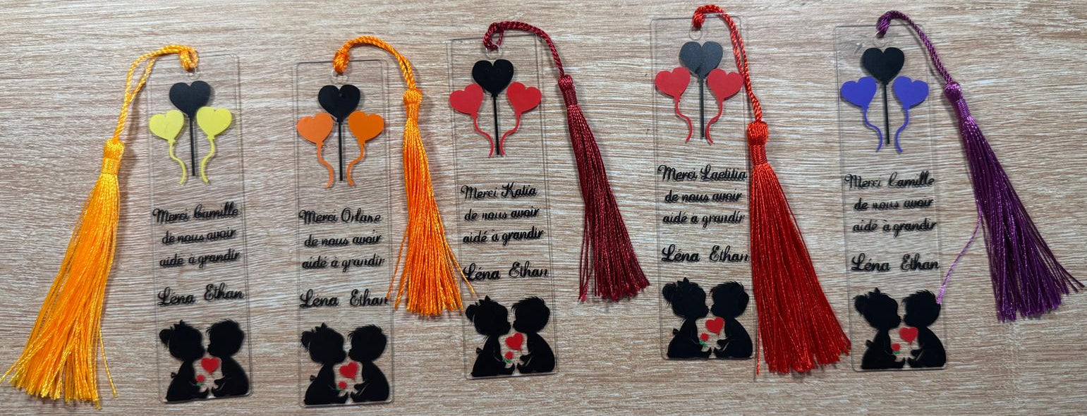 Marque-page acrylique – Cadeau fin de crèche