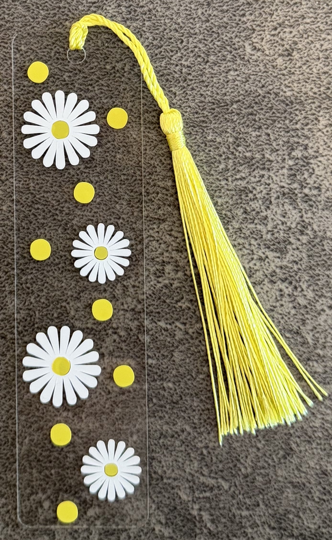 Marque-page acrylique – Marguerites blanches & jaunes