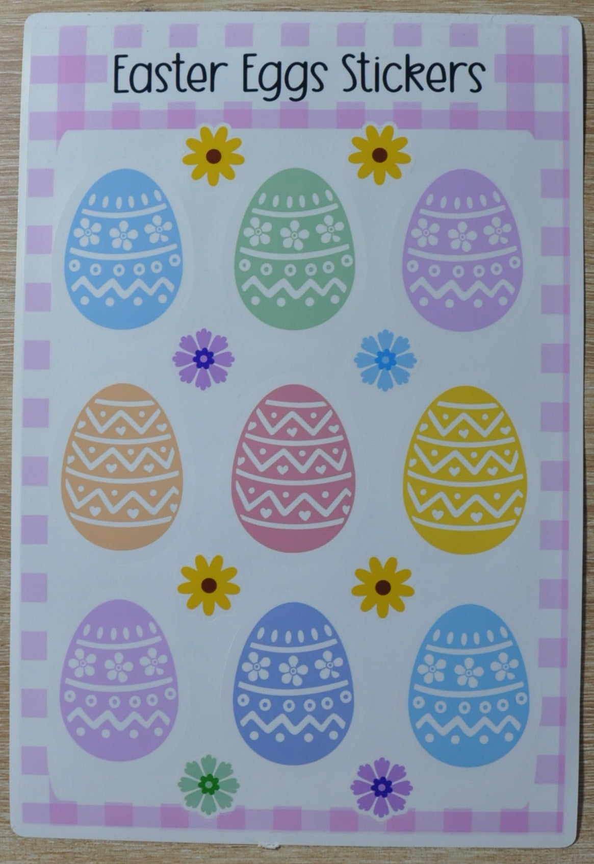 Planche Autocollants de Pâques – Lapins & Œufs