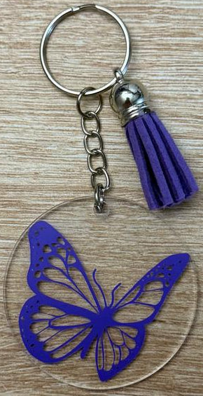 Porte-clé acrylique – Papillon – Ø5cm