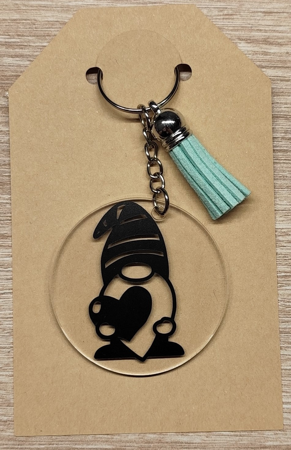 Porte-clé acrylique Gnome cœur – Ø5cm