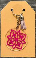 Porte-clé acrylique Mandala rose – Ø5cm