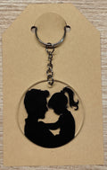 Porte-clé acrylique Père & Fille silhouette – Ø5cm