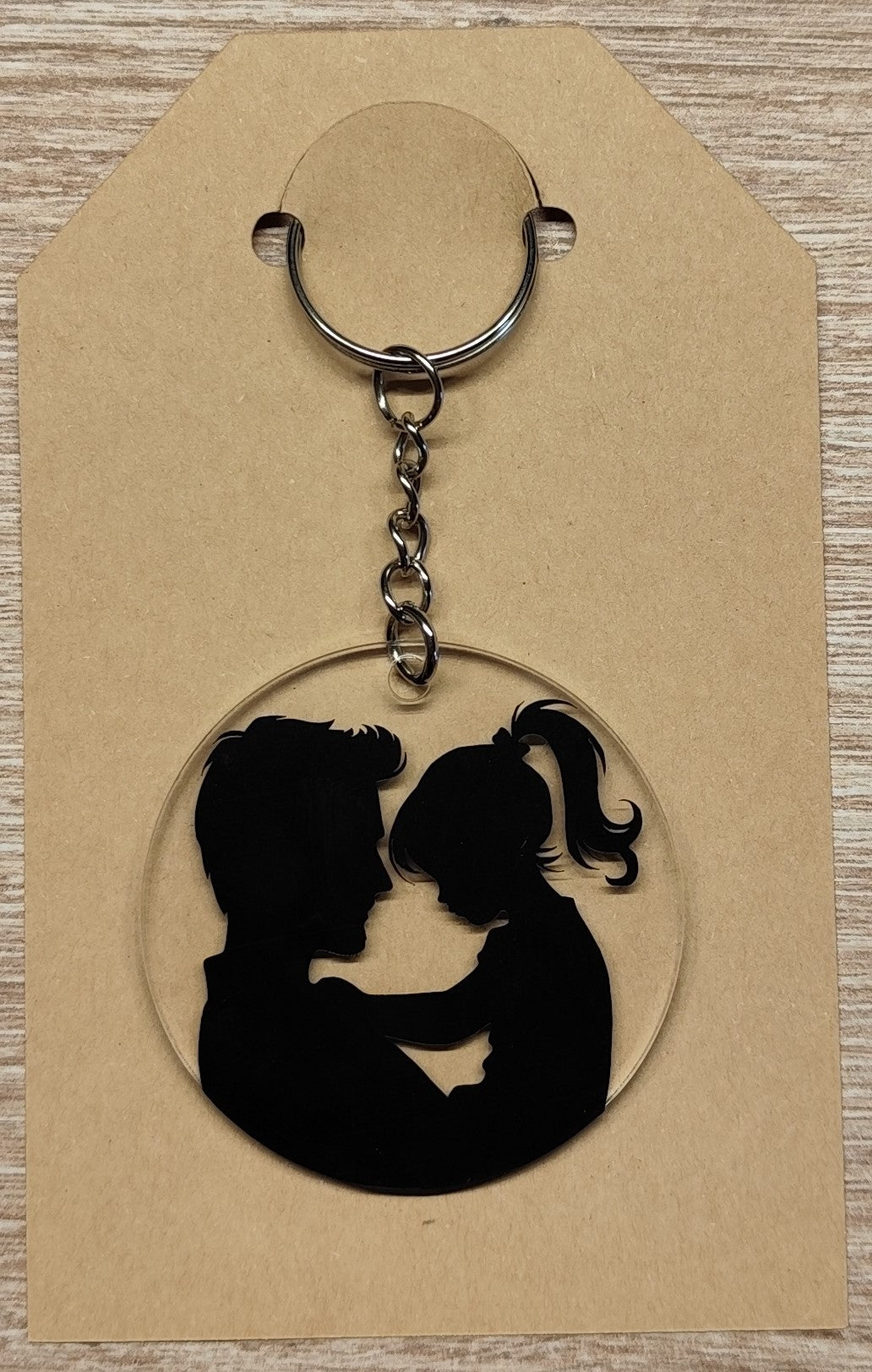 Porte-clé acrylique Père & Fille silhouette – Ø5cm