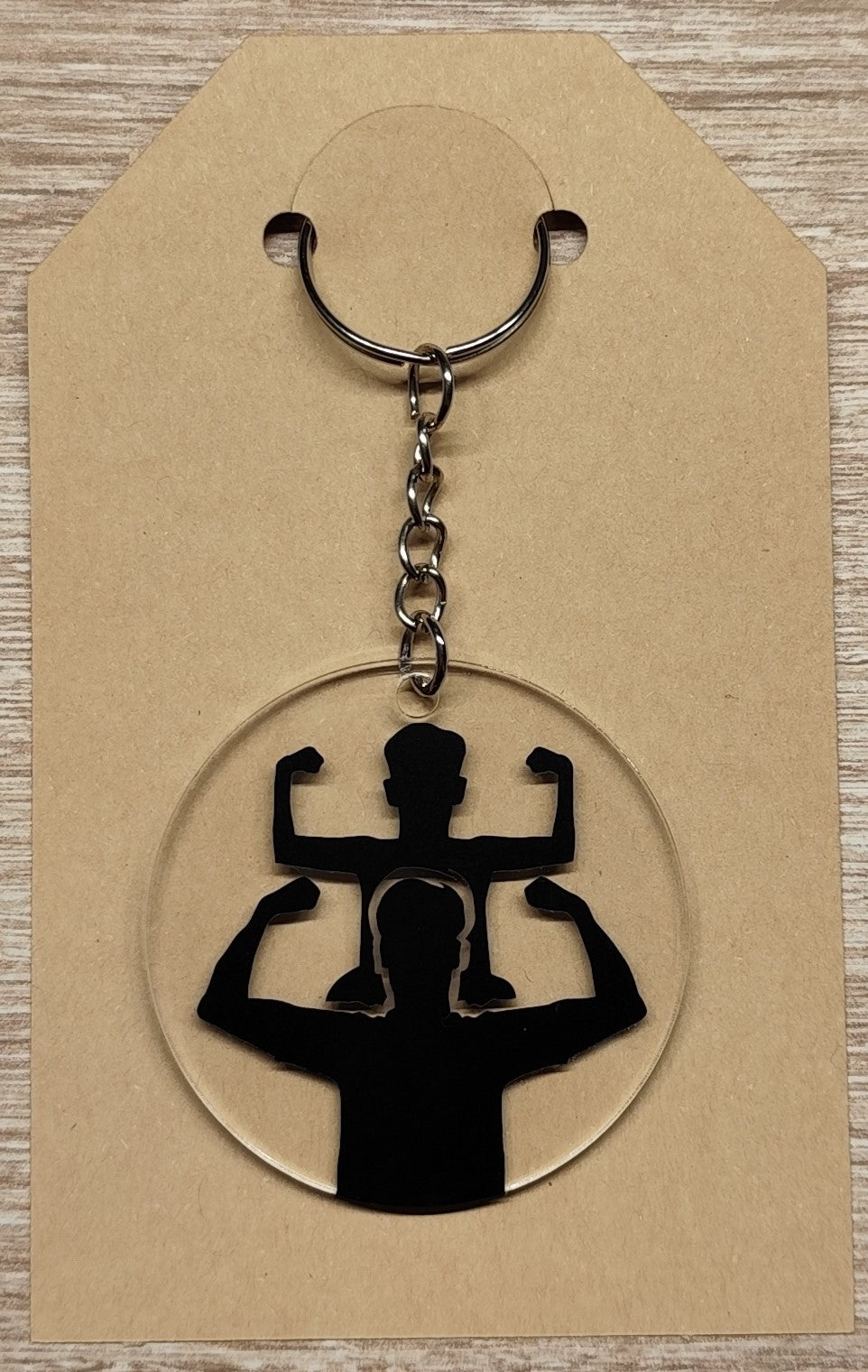 Porte-clé acrylique Père & Fils super-héros – Ø5cm