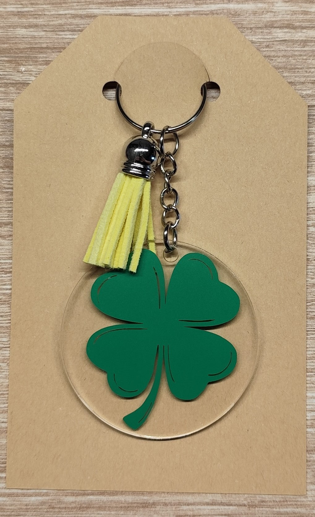 Porte-clé acrylique Trèfle à quatre feuilles – Ø5cm