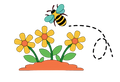 Autocollant Printemps – Abeille fleurie
