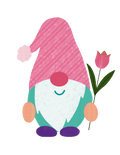 Autocollant Printemps – Gnome rose