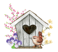 Autocollant Printemps – Maison fleurie