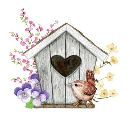 Autocollant Printemps – Maison fleurie
